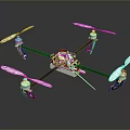Quadcopter Drone Design Featuring Four Propellers Black White Body And Sturdy Frame